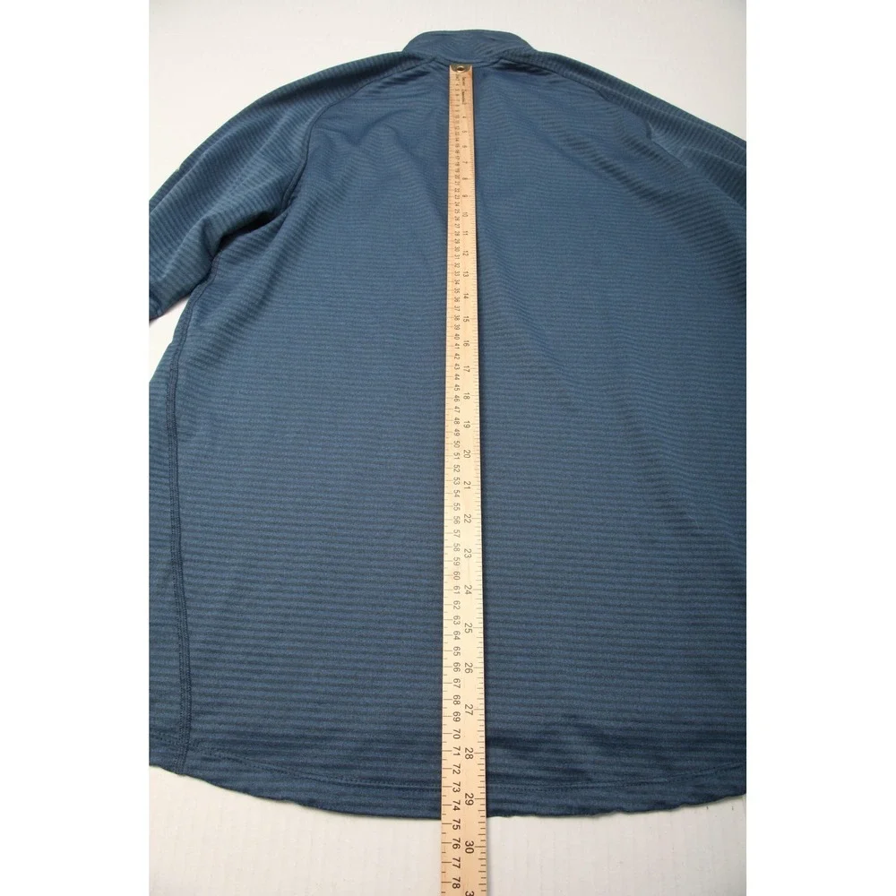 Eddie Bauer Sweater Mens Large Blue First Ascent Quarter Zip Pullover Thumbholes - Picture 11 of 13